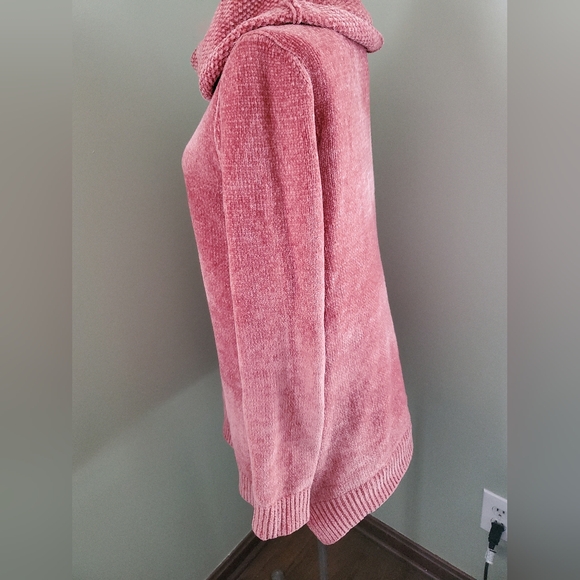 LANDS ENDS Girls Medium 10/12 pink turtleneck sweater dress - Picture 8 of 9